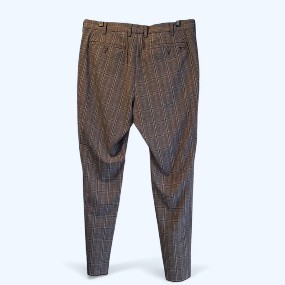 LOUIS CASTEL Golf Pants Slacks Mens Size (38x44 Unhemmed) Classic Gray Plaid NWT - Picture 4 of 10